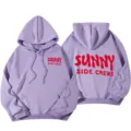 Women Purple Drop Shoulder Hoodie Letter Print Y2K Streetwear Pullover Sweatshirt - S / Top And Bottom / Lavender