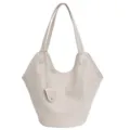 Sac cabas minimaliste en cuir blanc crème de grande capacité pour les trajets quotidiens - 44cm x 19cm x 26cm / Blanc Cassé