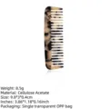 Tortoise shell pattern acetate wide-tooth comb for anti-static hair detangling, 9.8cm - Light Tortoise Shell