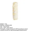 Pettine a denti larghi in acetato portatile con trama marmorea crema antistatico - 9.8cm / Marmo bianco sporco