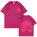 Sommer Grafik Print Kurzarm T-Shirt für Damen und Herren, lässiges Baumwoll Top. - S / Oberteile / Fuchsia
