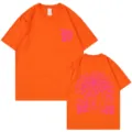 Oranger Kurzarm T-Shirt mit Sommer Surf Grafik, Streetwear Oversize Rundhals Unisex Oberteil - S / Oberteile / Orange