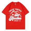 Rotes Grafik-T-Shirt für Damen und Herren, lässiges Kurzarm-Oberteil mit Alaska-Druck. - S / Oberteile / Rot