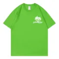 Green casual crewneck t-shirt variant with palm tree surfing graphic design for women daily wear. - S / Tops / Fruit Green 1