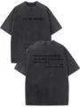 Maglietta vintage lavata a maniche corte ampia con stampa di testo grafico stimolante per abbigliamento. - Taglia S / Top / Nero 2