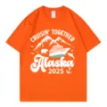 Oranger Kurzarm T-Shirt mit Alaska Kreuzfahrt Grafikdruck für Herren und Damen Freizeit - S / Oberteile / Orange
