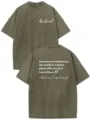 Maglietta a maniche corte in cotone lavato in stile vintage con stampa, casual oversize. - Taglia S / Top / Verde Militare 4