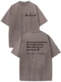 Maglietta a maniche corte in cotone lavato vintage con stampa di lettere ispiratrici. - Taglia S / Top / Caffè Chiaro 2