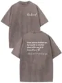 T-shirt oversize in cotone lavato vintage con stampa di citazione stimolante sul retro. - Taglia S / Top / Caffè Chiaro 3