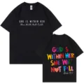 Schwarzes Baumwoll-Kurzarm-T-Shirt fuer Damen und Herren mit coolem Front- und Rueckdruck. - S / Oberteile / Schwarz