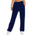 Pantalon de Jogging Femme Casual Ample Unie Poches Cordon Bleu Marine Variante - Bleu marine