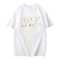 Locker sitzendes weißes Baumwoll-Kurzarm-T-Shirt mit Golf von Mexiko Print für Herren. - S / Oberteile / Weiß