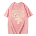 Casual pink cotton short-sleeve t-shirt featuring Gulf of Mexico chest print design. - S / Tops / Pink