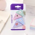 Cute cartoon grid triangle book clips set, colorful document and paper corner clamp for school. - Mixed (BC-8631) / 4 Pieces/Pack