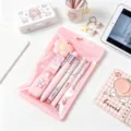 Macaron rosa Schreibwaren Set fuer Schueler tragbare Lernutensilien niedliches Geschenk - 7-teiliges Set / Rosa