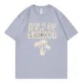 Gray cotton short sleeve t-shirt with Gulf of Mexico print and relaxed fit for casual wear. - S / Tops / Gray