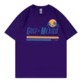 T-shirt Coton Col Rond Manches Courtes Homme Femme Gulf Of Mexico Été Haut Décontracté - Violet