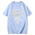 2025 Men Women Casual Cotton T-Shirt Gulf of Mexico Letter Palm Tree Print Short Sleeve Top - S / Tops / Light Blue