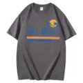 T-shirt classique en coton gris avec col rond et imprimé vintage Golfe du Mexique. - Gris foncé
