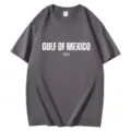 Casual katoenen korte mouw T-shirt voor heren en vrouwen met Mexico druk top. - donkergrijs