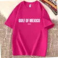 Roze Golf van Mexico print korte mouw katoen t-shirt casual unisex model variant item - Rozerood