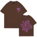 200g baumwolle kurzarm t-shirt freizeit sommer paar paar streetwear strand grafik top kleidung - S / Oberteile / Kaffeebraun