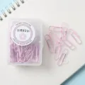 Niedliche rosa Macaron Büroklammern mit transparenter Box für Büro und Schule Dekoration. - 50 Blatt / 28mm Kirschblütenrosa