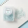 Makronen Büroklammern Set Hellblau Schreibwaren Büro Schulbedarf Metall Clips mit Box. - 50 Blatt / 28mm Minzgrün