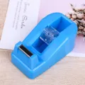 Blue plastic desktop tape dispenser cute stationery cutter tool for office and school supplies - Blue