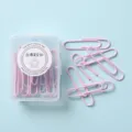Pastellrosa Büroklammern im Set mit einer transparenten Aufbewahrungsbox für Büro. - 20er Pack / 50mm Kirschblütenrosa