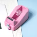 Pink cute cartoon tape dispenser macaron desktop stationery cutter for students office desk - Sakura Pink