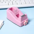 Pink cute cartoon flower tape dispenser macaron desktop stationery cute office tape - Sakura Pink