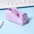 Macaron Purple Cute Flower Tape Dispenser Desktop Office Stationery Cutter Student Tool - Lavender Purple