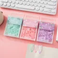 Creative boat-shaped paper clips, colorful candy clips for school office document stationery. - 60 Pieces/Box / Sakura Pink