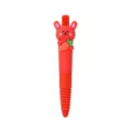 Süßer roter Cartoon Tier Gelschreiber mit Karotten Design und komfortablem Griff. - Chili-Hasenstil / 0.7mm Schwarze Spitze / Rot