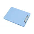 Macaron Blau A4 Kunststoff Klemmbrett Aufbewahrungsbox Tragbarer Dokumenten-Organizer mit Clip - Himmelblau (Mit Clip)