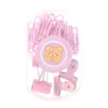 Set di fermagli per carta e clip raccoglitore pastello in scatola di stoccaggio trasparente. - rosa ciliegia