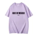 Lila katoenen korte mouw t-shirt met Gulf of Mexico opdruk voor stijlvolle dagelijkse. - Lichtpaars