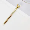 Eleganter goldener Kugelschreiber mit großem Kristall-Diamant-Top, kreatives Büro-Geschenk. - Kugel 0,5 mm / Gold