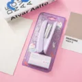 Pastellfarbenes Büro-Heftgeräte-Set mit Klammern, süßes Cartoon-Design für den Schreibtisch. - Lavendel