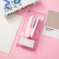 Rosa Macaron Büro Tacker Set mit 24/6 Klammern, kompaktes Design für Schule und Alltag. - Kirschblütenrosa