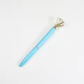 Metallkugelschreiber mit großem Kristalldiamanten, eleganter blauer Bürogeschenkstift. - Kugel 0,5 mm / Hellblau