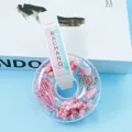 Macaron color office stationery set transparent storage box with pink paper clips pins - Sakura Pink