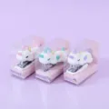 Cute cartoon unicorn mini stapler set with clear storage box, portable office supply. - Mixed Colors