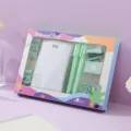 Macaron Farbe Mini Tacker Schreibwarenset mit Bueroklammern Stiften und Buerobedarf - Mintgrün