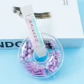 Macaron color office stationery set clear storage box with purple paper clips pins clips - Lavender
