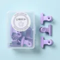 Lila Metall-Büroklammern mit praktischer Aufbewahrungsbox für Dokumente und Notizen. - 8 Stücke/Box / Lavendel