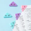 Macaron triangular edge clip in pink purple and blue, paper friendly document organizer. - Individual Bulk / Sakura Pink