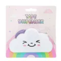 Cute cloud tape dispenser with smiling face design, desktop stationery cutting tool for journaling. - Rainbow Tape + Cloud Dispenser
