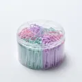 Macaron kleur plastic gecoate paperclips zes vakken ronde opbergdoos voor kantoor. - 28mm+50mm Büroklammern (360 Stuks) / Macaron Kleur